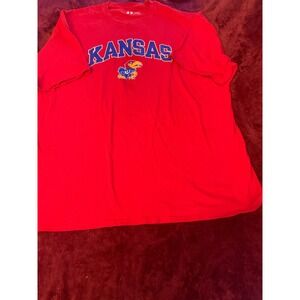 Russell Athletic Kansas Jayhawks T Shirt Mens 3XL Red Cotton Graphic Tee GT280